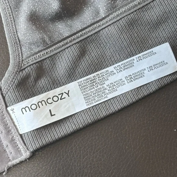 Gray Leopard Print Women's Nursing Sports Bra - Picture 2 of 3